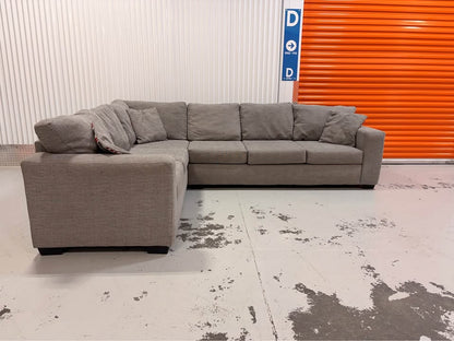 Huge Grey Sectional with Throw Cushions
