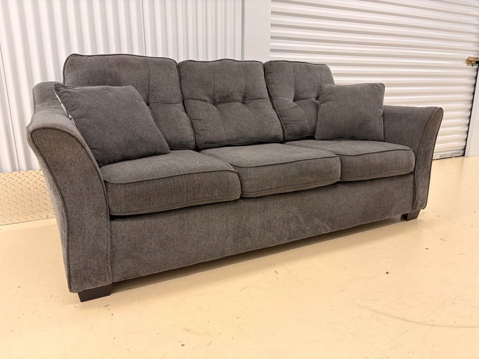 Comfy dark grey couch