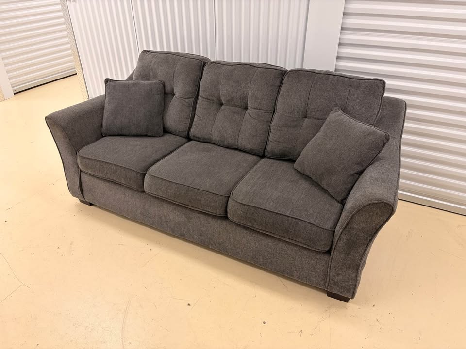 Comfy dark grey couch