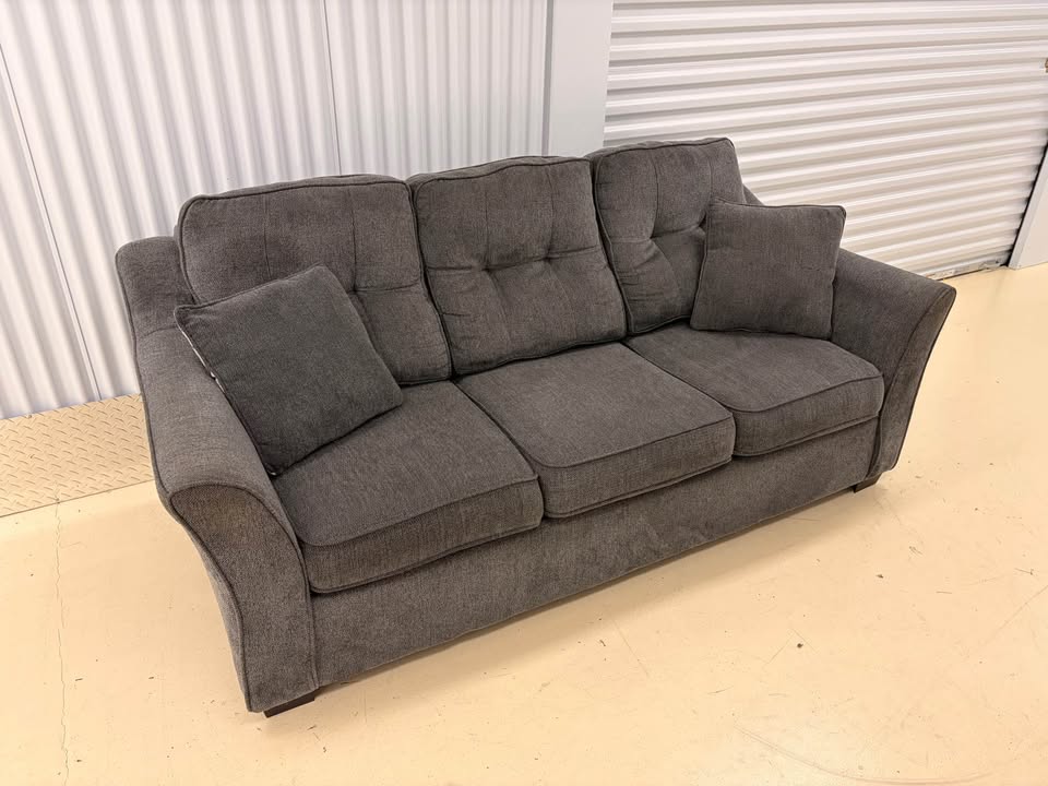 Comfy dark grey couch