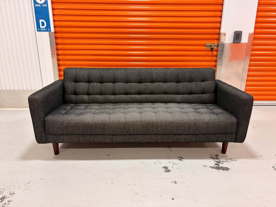 Modern Dark Grey Tufted Couch