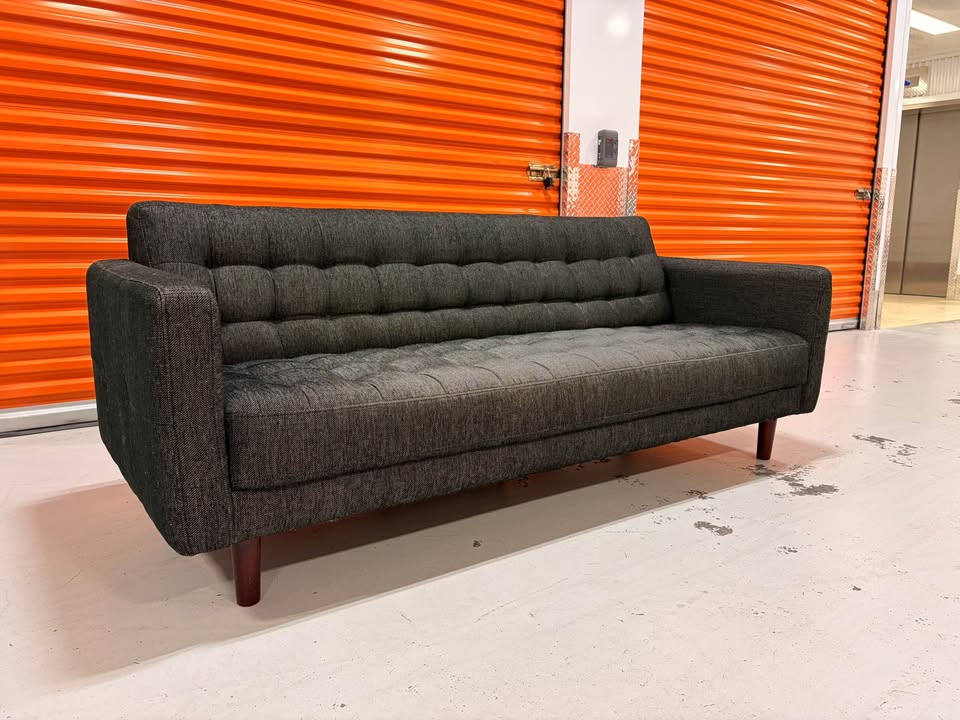 Modern Dark Grey Tufted Couch