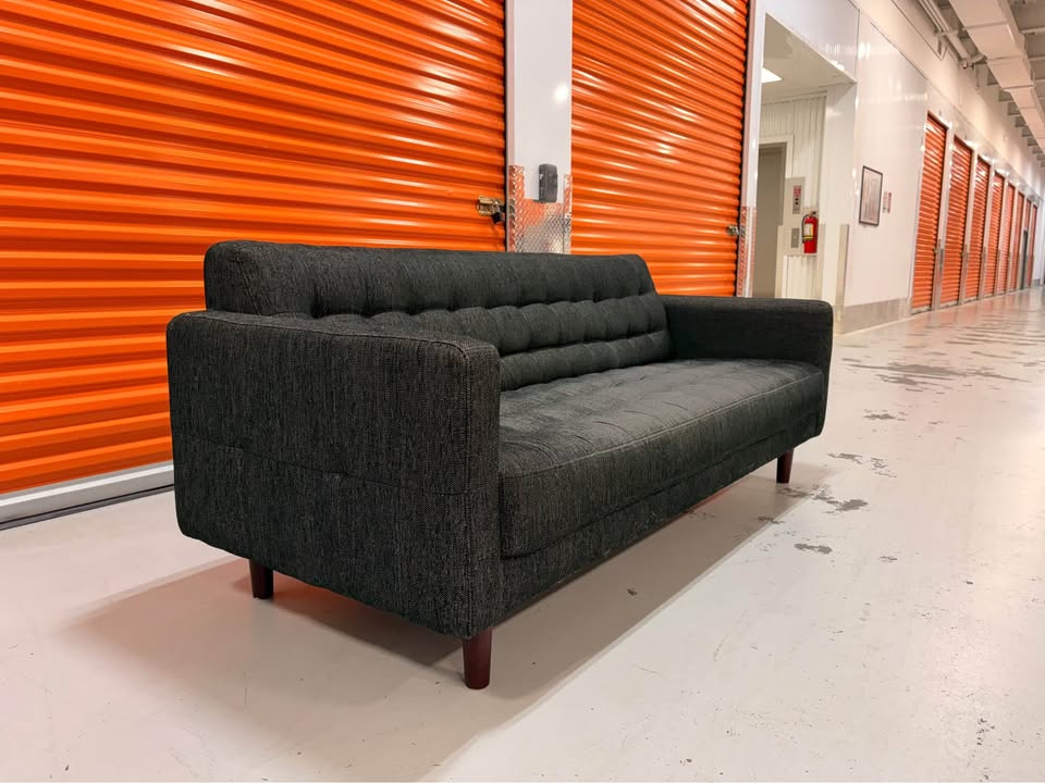 Modern Dark Grey Tufted Couch