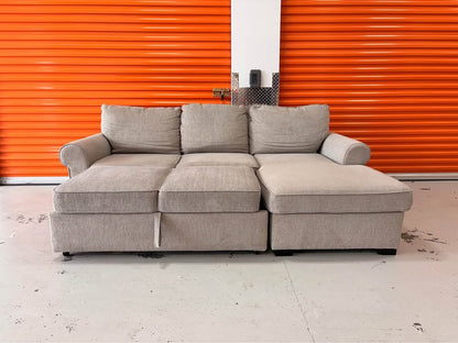 Comfy Pullout Sectional with Storage Chaise