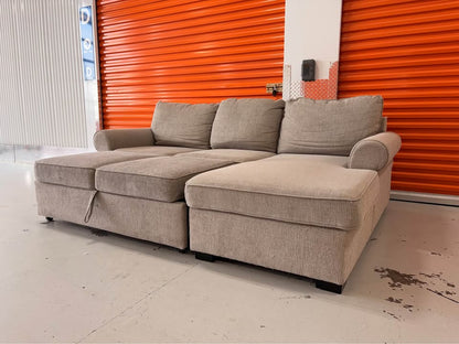 Comfy Pullout Sectional with Storage Chaise