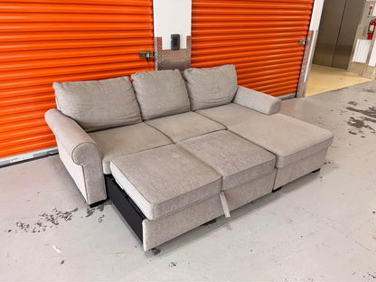 Comfy Pullout Sectional with Storage Chaise