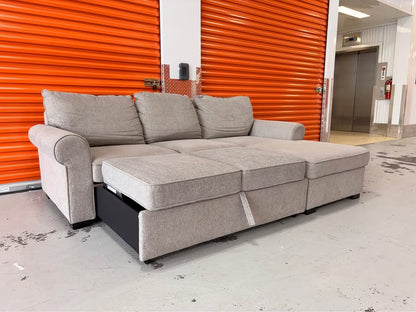 Comfy Pullout Sectional with Storage Chaise