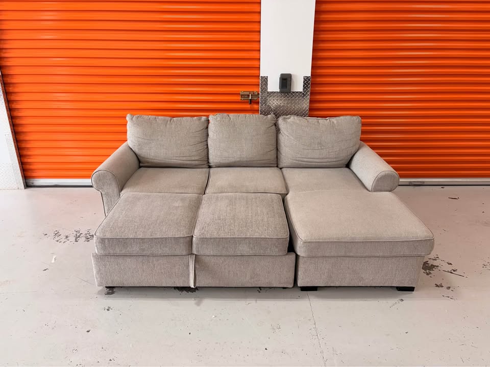 Comfy Pullout Sectional with Storage Chaise