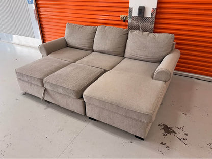 Comfy Pullout Sectional with Storage Chaise