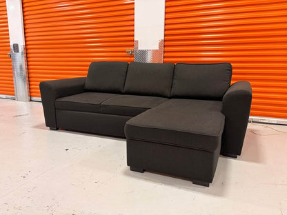 Comfy Black Pullout Sectional with Storage